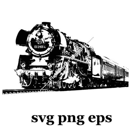 Retro Steam Locomotive Train Svg Png Eps Clipart Etsy