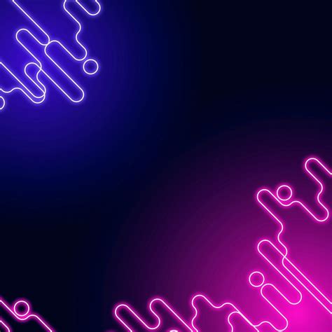 Neon Abstract Border On A Squared Dark Purple Template Vector Free