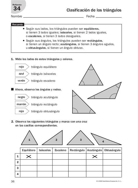 Resultado De Imagen Para Triangulos Actividades Clasificacion De Triangulos Ejercicios De