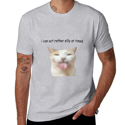 New Rather Silly Blehhhhh Cat P T Shirt Tops Tee Shirt Anime Clothes T
