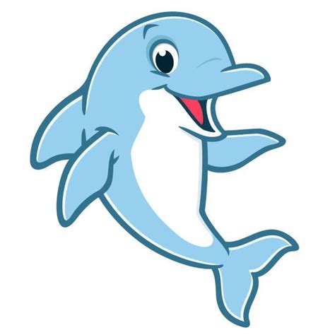 Desenho De Dolphin Ilustração De Arte Em Vetor Cartoon Dolphin