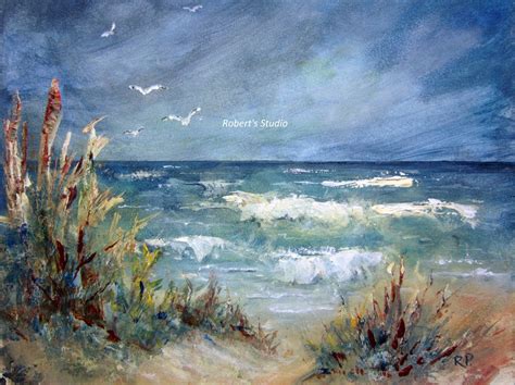 Original Acrylic Landscape Painting 8x10 Painting Seascape