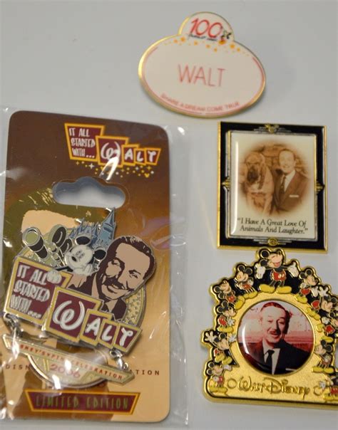4 Walt Disney Collectible Pins All Are About Walt Disney40010905235