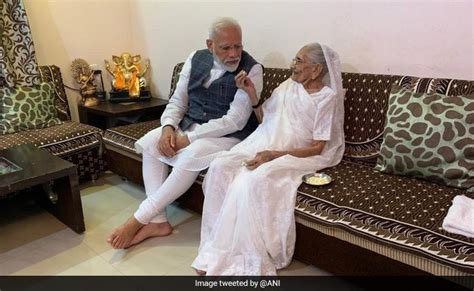 Prime Minister Narendra Modi Meets His Mother In Gujarat Ahead Of