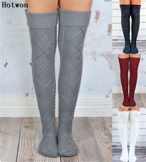 Autumn Winter Socks Women Stockings Warm Fashion Thigh High Over The Knee Socks Long Absorbent