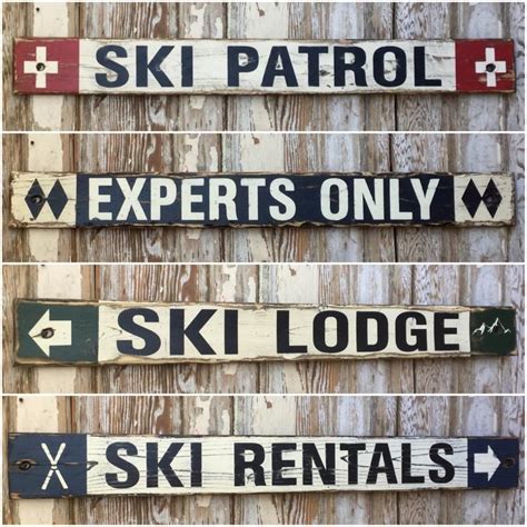 Ski Patrol Distressed Rustic Wood Sign 55x48 Perfect For Etsy
