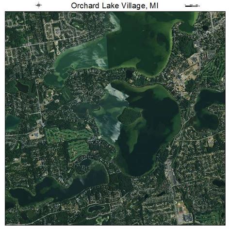 Aerial Photography Map Of Orchard Lake Village MI Michigan