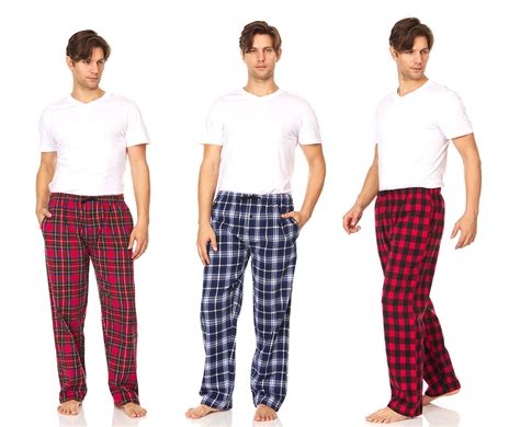 Daresay 3 Pack Plaid Pajama Pants For Men Mens Flannel Pajama Pants