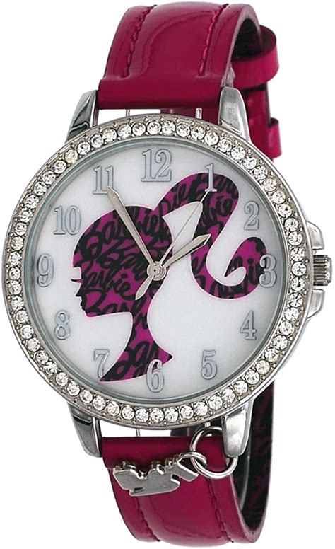 Barbie Barbie Bar004 Girl S Crystal Accented Pink Strap White Dial Analog Watch