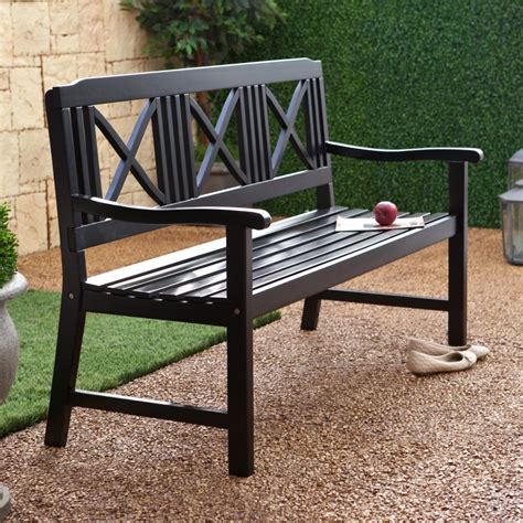 Matera 5 Ft Painted Bench Black Outdoor Chairs At Hayneedle Wood