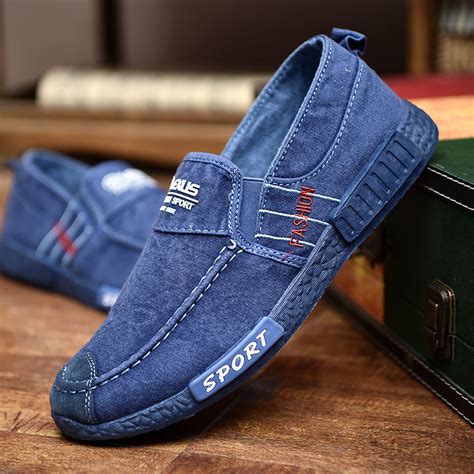 Slip On Men Casual Shoes Rubber Solid Mens Canvas Shoes Ingodeal