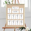 Table Seating Chart Cards Modern Script #MSC - Berry Berry Sweet