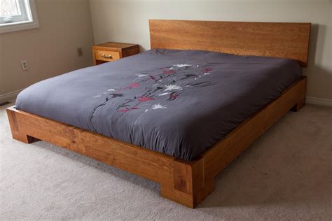 Modern Solid Cherry Bed Frame By Arkadiuszwrobel