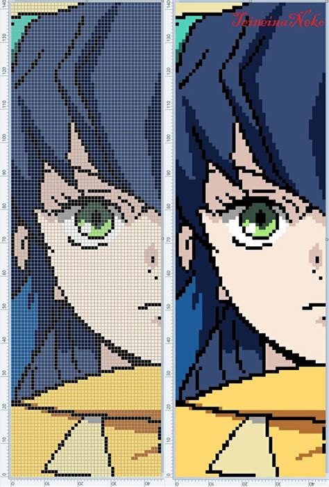 Anime Pixel Art Pattern