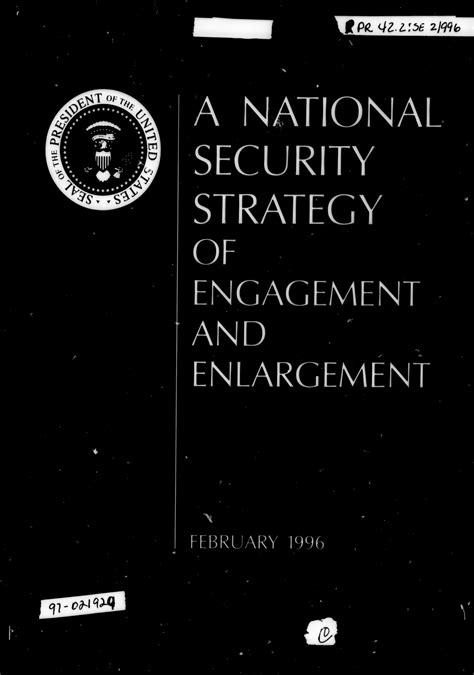 A National Security Strategy Of Engagement And Enlargement President