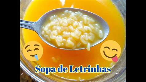 Receita De Sopa De Letrinhas Youtube