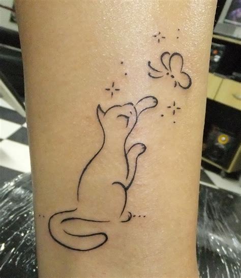 20 Minimalistic Cat Tattoos For Cat Lovers Bored Panda