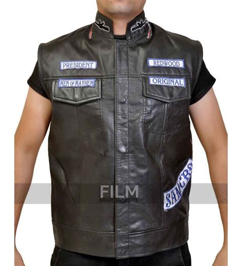 Sons Of Anarchy Charlie Hunnam Leather Vest Motorcycle Patches