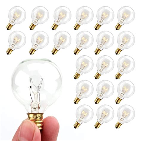 10 25 X Clear G40 Globe Bulbs With Candelabra Screw Base 7w E12