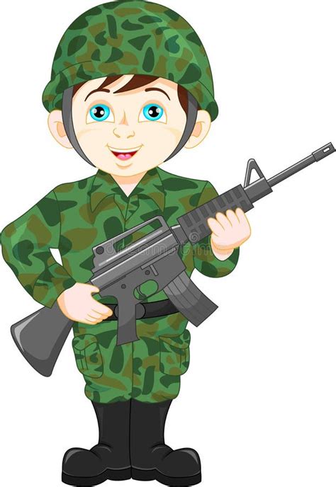Army Soldier Boy Posing Stock Vector Illustration Of Doodle 57745534