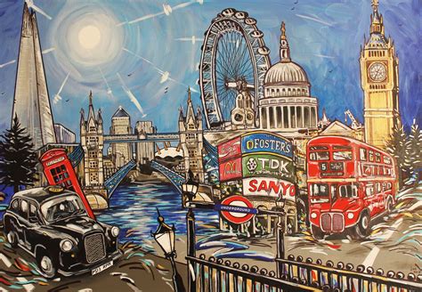 London Painting Landscape With The Shard 2916×2022 Arte