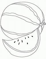 Watermelon Drawing Coloring Getdrawings sketch template