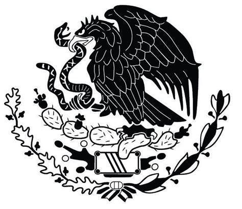 Escudo de la bandera de mexico blanco y negro. Image associée | Mexico_dessins | Pinterest | Estilo ...