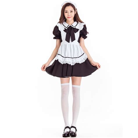 Black Lolita Maid Dress Costumes Cosplay Cute Suit For Girls Woman