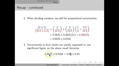 On the other hand, they might have more features than the stable versions. Uncertainty Calculations - Division - YouTube