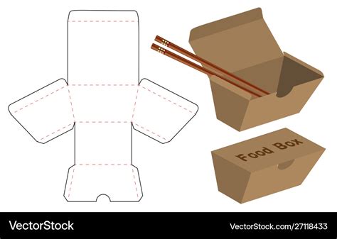 Box Packaging Die Cut Template Design 3d Mock Up Vector Image