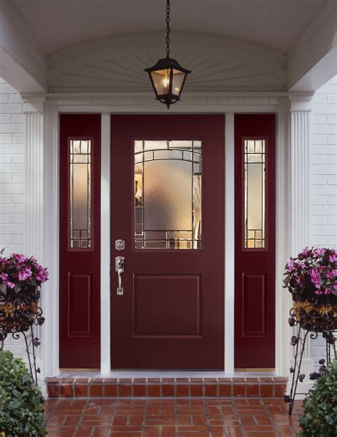 Colonial Style Entryway And Porch Area Featuring Belleville Series Masonite Exterior Door With