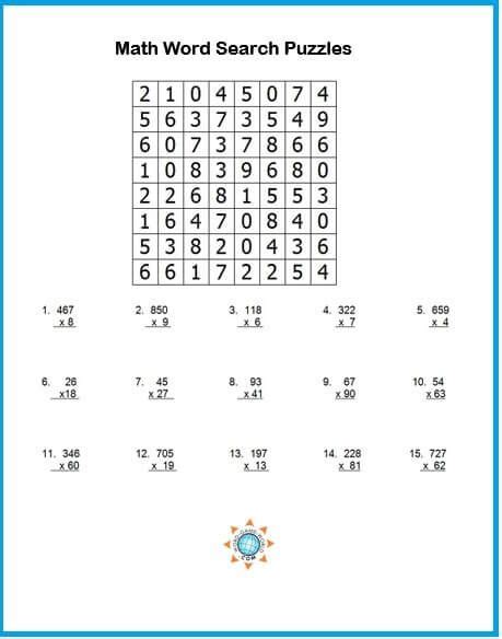 Try A Math Word Search Puzzle Math Word Search Word Puzzles For
