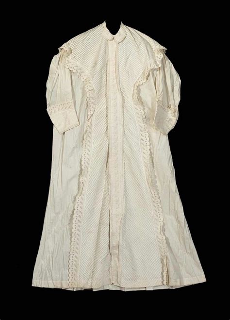 1870 America Cotton Nightgown Night Gown Edwardian Clothing