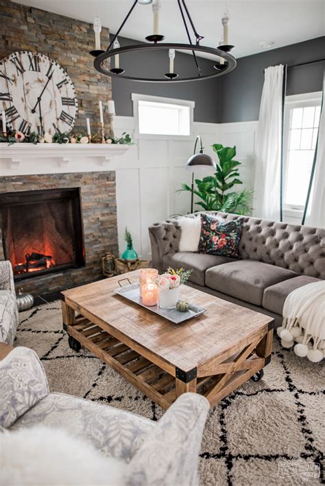 A Cozy Rustic Glam Living Room Makeover For Fall The