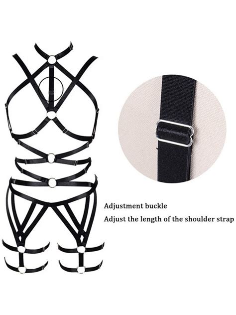 Womens Body Harness Bra Set Strap Bra Hollow Punk Gothic Carnival Plus