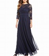 Emma Street Beaded Lace Long Gown #Dillards | Lace long gown, Formal ...