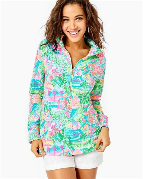 Outerwear Lilly Pulitzer Womens Upf 50 Skipper Popover Multi Lilly