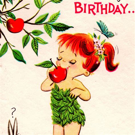 It's the perfect last minute online gift for a birthday, graduation, wedding, holiday, and more. Vintage BIRTHDAY CARD Unique ADAM & EVE Greeting RUST ...