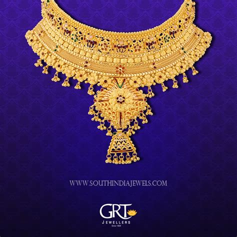 22k Gold Choker From Grt Jewellers South India Jewels