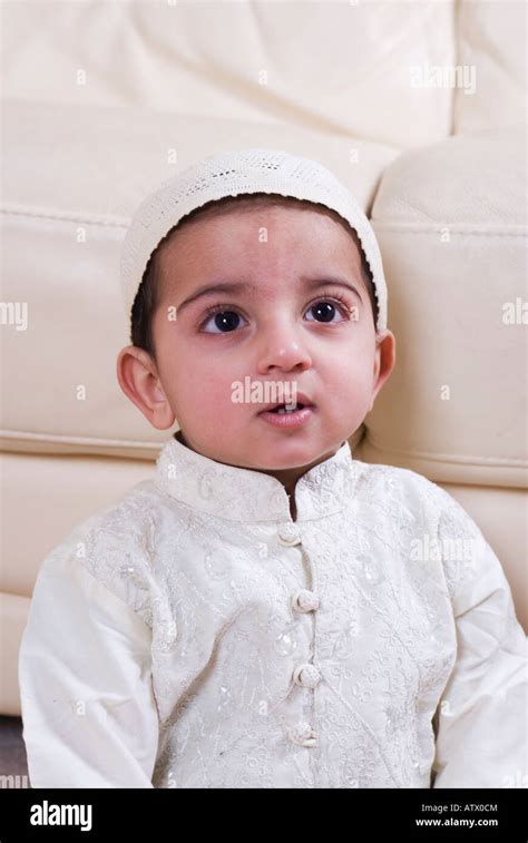 Smiling Indian Baby Boy In Traditional Clothing Stock Photo Download