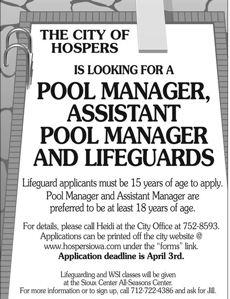 Hospers Swimming Pool Job Opportunities Hospers Iowa