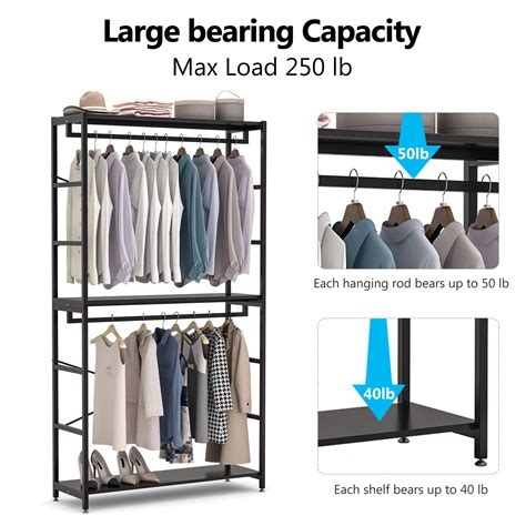 Tribesigns 86 Inches Double Rod Closet Organizer Freestanding Tall 3