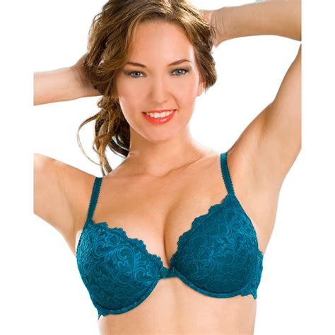 Teal Push Up Plunge Padded Underwired Bra