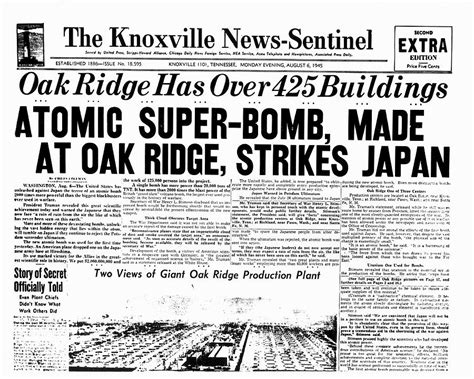 Atomic Bomb Newspaper Front Page Photograph By Us Department Of Energy