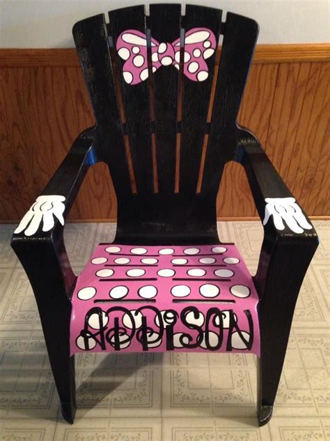 Just Finished Up A Personalized Minnie Mouse Inspired Adirondack Chair With Addison Spelled