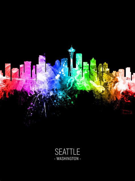 Seattle Washington Skyline Digital Art By Michael Tompsett Fine Art
