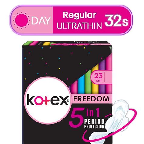 Kotex Freedom Ultrathin Sanitary Napkins 23cm 8 Pads X 4 Packs 32