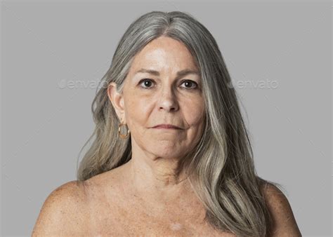 Portrait Of A Semi Nude Beautiful Senior Woman Mockup Stock Photo By Rawpixel