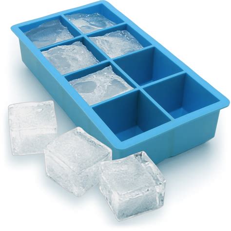 1x Ice Cube Tray 8 Extra Large Square Food Grade Jumbo Ice