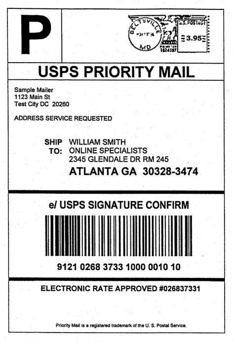 Usps Shipping Label Template Pdf